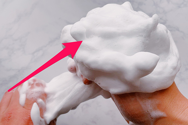 泡立てネットで作ったモコモコ泡